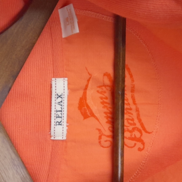 Tommy Bahama Zipped Sweater Large Orange #131 - Picture 4 of 6